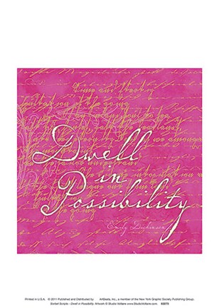 Framed Sorbet Scripts - Dwell In Poss Print