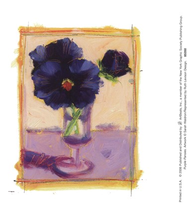 Framed Purple Pansies Print