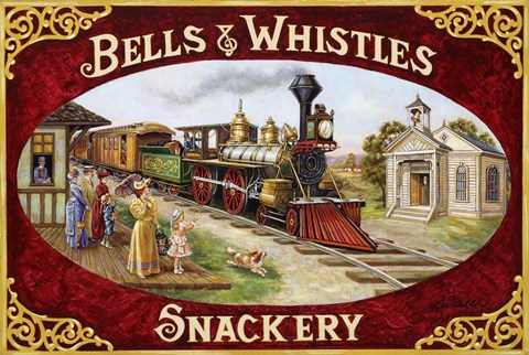 Framed Bells &amp; Whistles Train Print