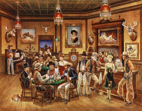 Framed Western Saloon Print