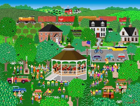 Framed Summer Band Concert Print