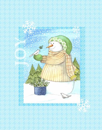 Framed Snowman Doves Print