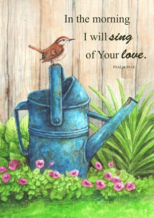 Framed Wren Watercan, Psalm Print