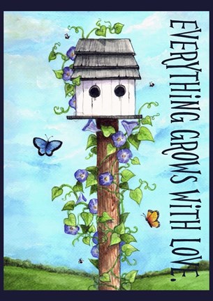 Framed Everything Grows With Love Print