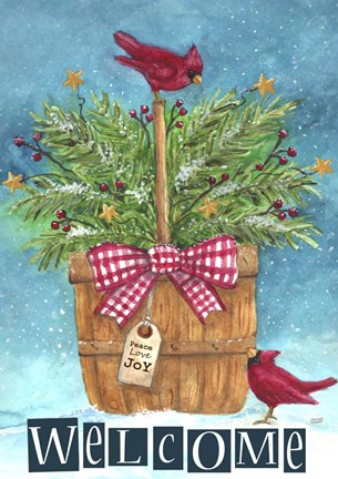 Framed Cardinal Welcome Joy Print