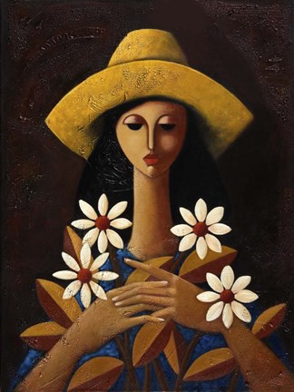 Framed Five Daisies Print