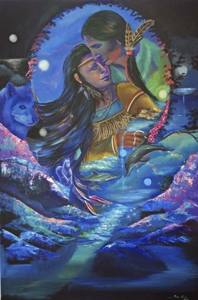 Framed Two Hearts Beat as One Print