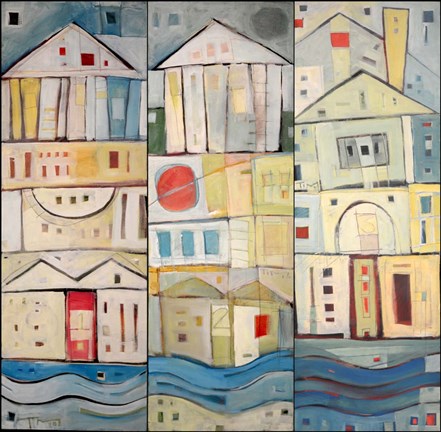 Framed Rowhouses Print