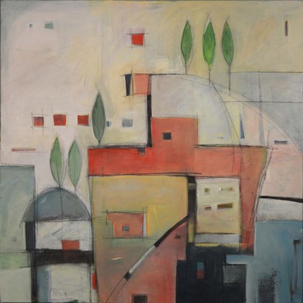 Framed Seaside Villa Print