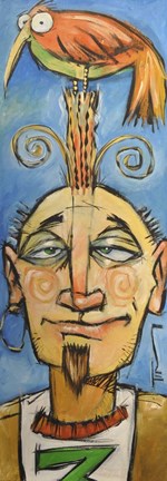 Framed Bird On Head Print