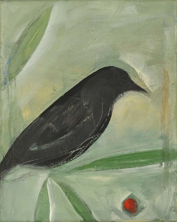 Framed Bird And Berry 1 Print