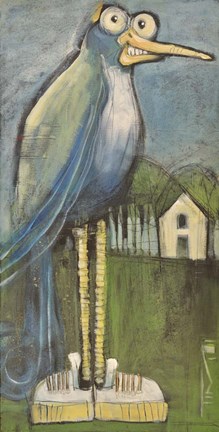 Framed Bird In Found Shoes Print