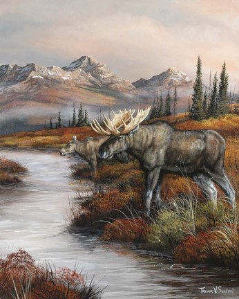 Framed Evening At Water&#39;s Edge Print