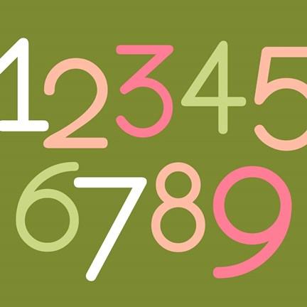 Framed Contemporary Baby Numbers III Print