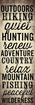 Framed Hunting and Fishing Typography II Print