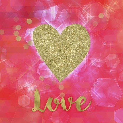 Framed Glitter Love Print
