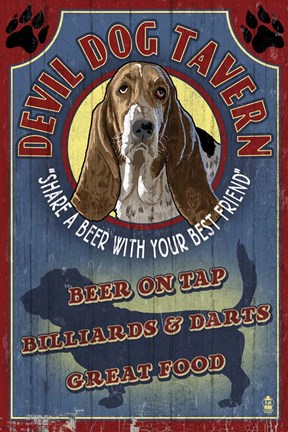 Framed Devil Dog Tavern Print