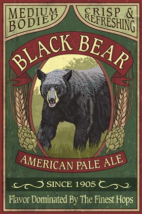 Framed Black Bear Pale Ale Print