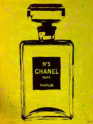Framed Chanel Pop Art Yellow Chic Print