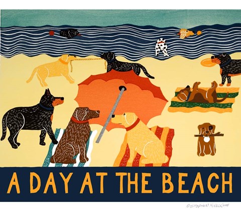 Framed Day At The Beach Print