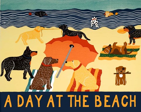 Framed Day At The Beach Print