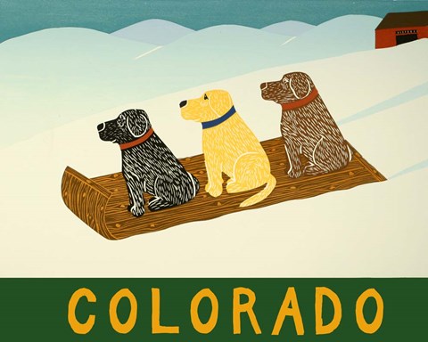 Framed Colorado Sled Dogs Print