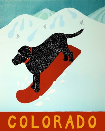 Framed Colorado Snowboard Black Print