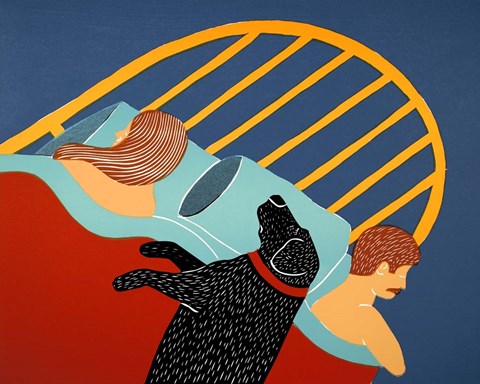 Framed Hogging The Bed Print