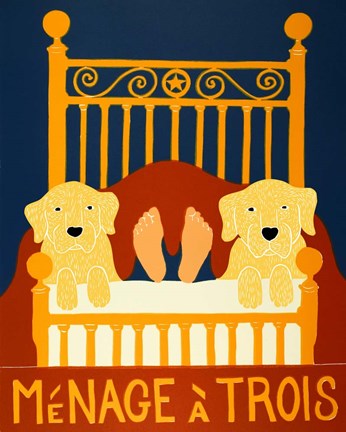 Framed Menage II Yellow Yellow Print