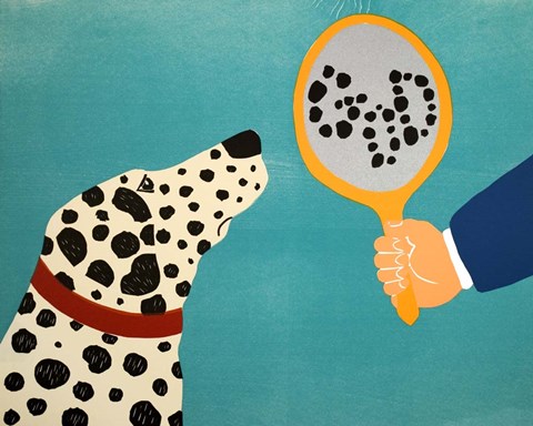 Framed Mirror Image Of Dog Print