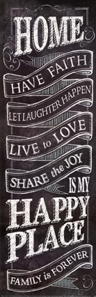 Framed Chalkboard- Home Is In My Happy Place Print