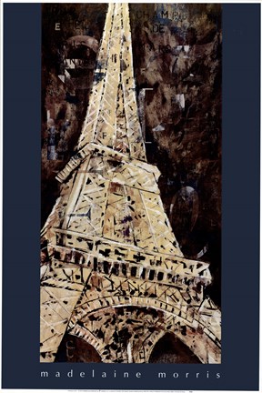 Framed Eiffel Text Print