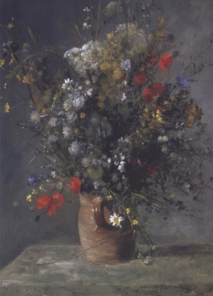 Framed Flowers in a Vase, c. 1866 Print