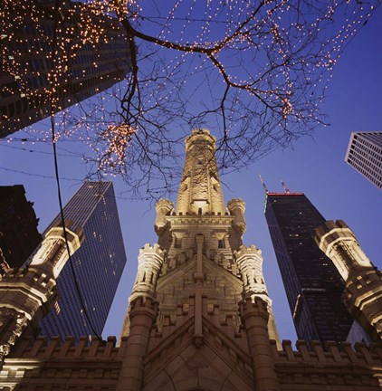Framed Winter Water Tower, Chicago, IL Print