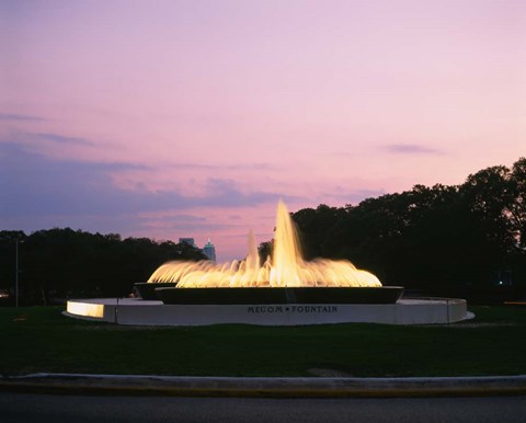 Framed Mecom Fountain, Houston, Texas Print