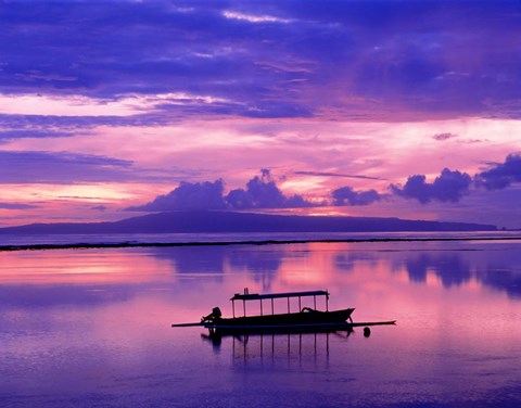 Framed Sunrise, Bali/Sanur, Indonesia Print