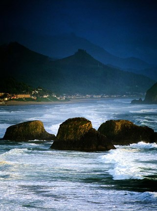 Framed Storm Over Cannon Beach Print