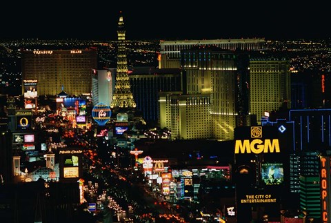Framed Strip, Las Vegas, Clark County, Nevada Print