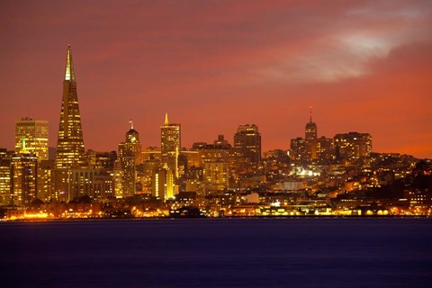 Framed San Francisco Financial District at Dusk, San Francisco, California Print