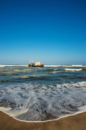 Framed Shipwreck on the beach, Skeleton Coast, Namibia Print