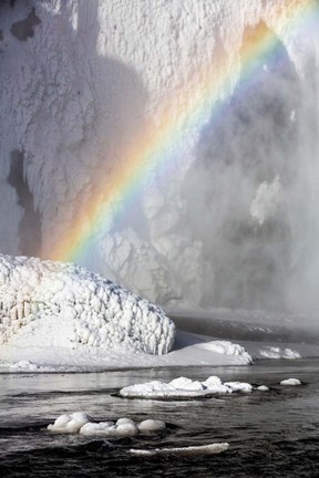 Framed Rainbow over Skogarfoss Waterfall Iceland Print