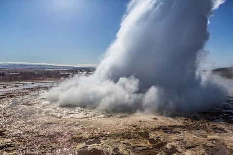 Framed Strokkur Geyser Erupting, Iceland Print