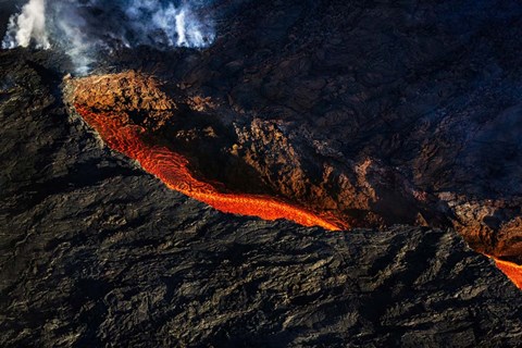 Framed Volcano Eruption, Bardarbunga Volcano, Iceland Print