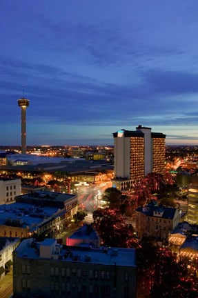 Framed San Antonio River Walk at Dusk, Texas Print