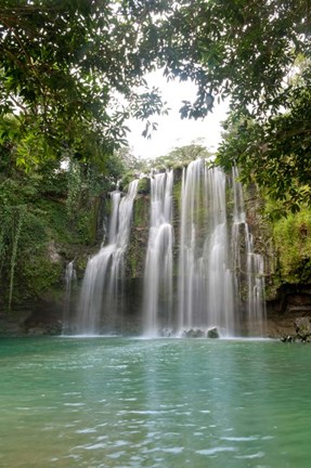 Framed Llanos De Cortez Waterfall, Costa Rica Print