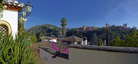 Framed Alhambra palace from Albaicin, Granada, Andalusia, Spain Print