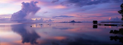 Framed Hut in the Sea, Bora Bora, French Polynesia Print