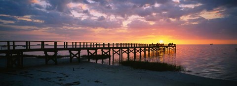 Framed Crystal Beach Pier, Florida Print