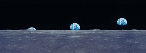 Framed Earth Viewed From The Moon Print