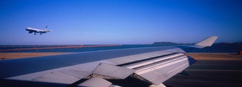 Framed Airplane Taking Off, San Francisco, California Print